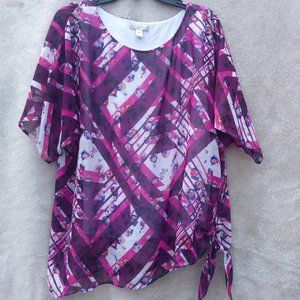 Dona Buckman - Pink and Purple flowy blouse